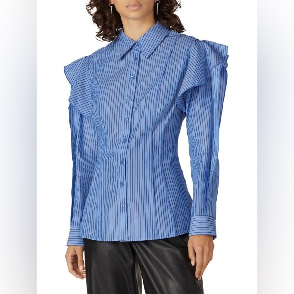 Koche Collective Pinstripe Size 34 (2) Cotton Blue